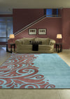 Momeni New Wave NW-88 Turquoise Area Rug Roomshot Feature