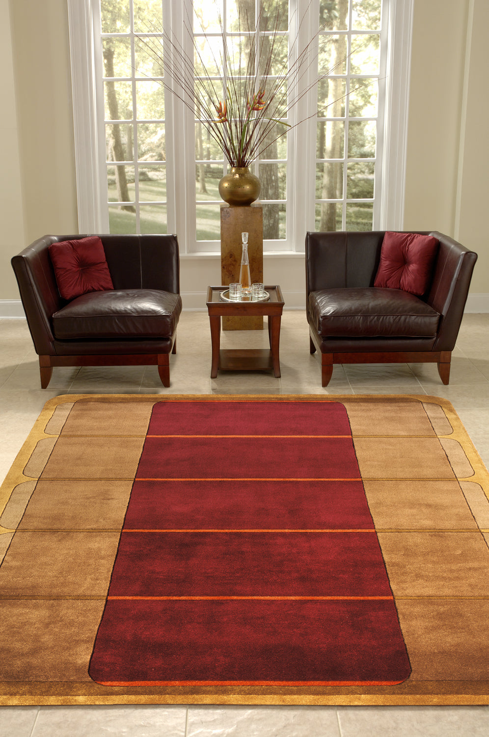 Momeni New Wave NW-89 Wine Area Rug Roomshot Feature