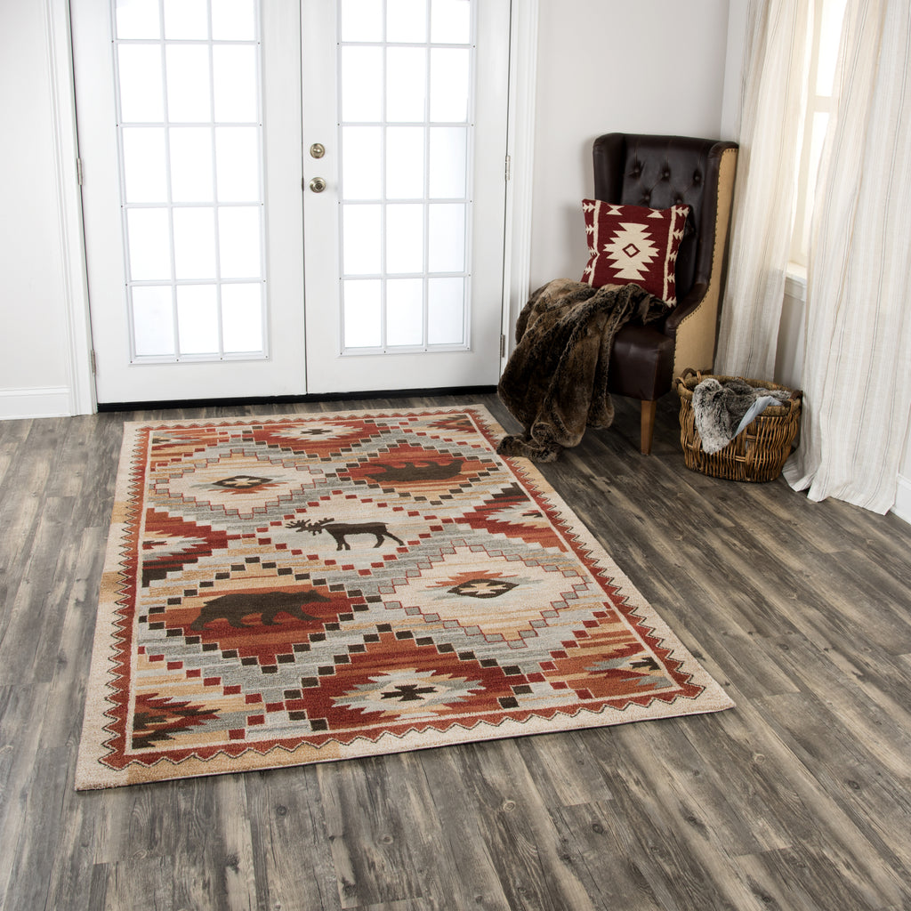 Rizzy Northwoods NWD103 Red Area Rug  Feature