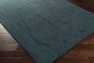 Surya Naya NY-5254 Teal Hand Tufted Area Rug 5x8 Corner