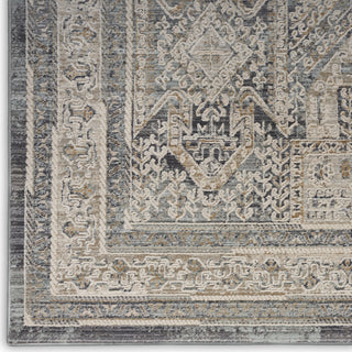 Nourison Nyle NYE01 Ivory Charcoal Area Rug Corner Image