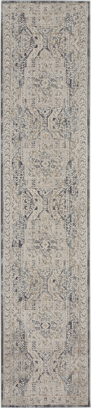 Nourison Nyle NYE01 Ivory Charcoal Area Rug Corner Image