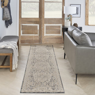 Nourison Nyle NYE01 Ivory Charcoal Area Rug Corner Image