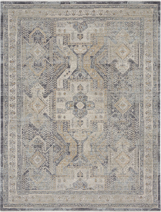 Nourison Nyle NYE01 Ivory Charcoal Area Rug Corner Image