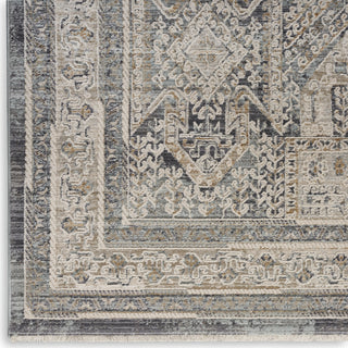 Nourison Nyle NYE01 Ivory Charcoal Area Rug Corner Image