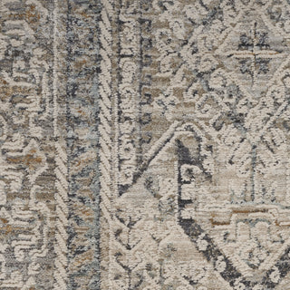 Nourison Nyle NYE01 Ivory/Grey/Blue Area Rug Corner Image