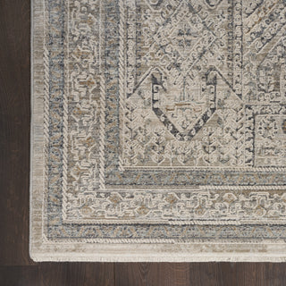 Nourison Nyle NYE01 Ivory/Grey/Blue Area Rug Corner Image