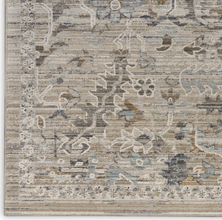 Nourison Nyle NYE02 Ivory Taupe Area Rug Corner Image