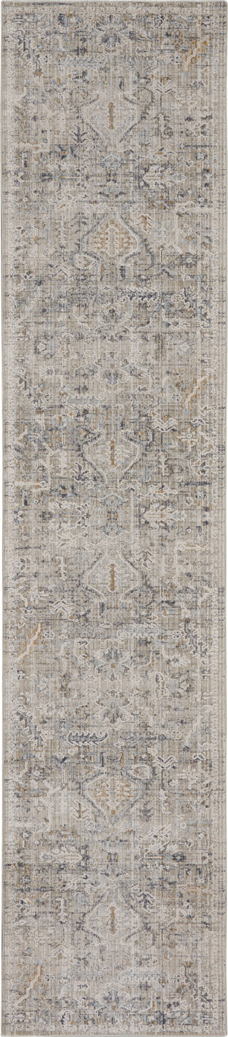 Nourison Nyle NYE02 Ivory Taupe Area Rug Corner Image