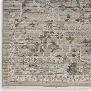 Nourison Nyle NYE02 Ivory Taupe Area Rug Corner Image