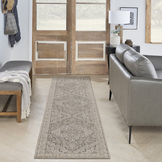 Nourison Nyle NYE04 Ivory Taupe Area Rug Corner Image