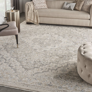 Nourison Nyle NYE04 Ivory Taupe Area Rug Corner Image