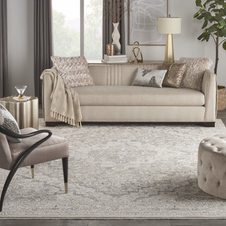 Nourison Nyle NYE04 Ivory Taupe Area Rug Corner Image