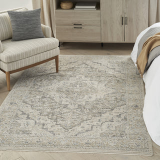 Nourison Nyle NYE04 Ivory Taupe Area Rug Room Image