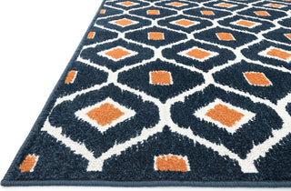 Loloi Oasis OS-03 Navy / Orange Area Rug Corner Shot