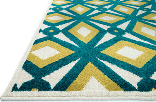 Loloi Oasis OS-04 Peacock / Citron Area Rug Corner Shot