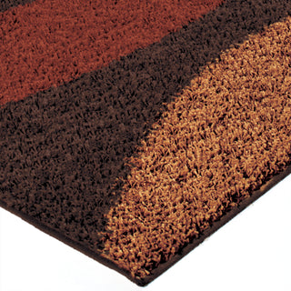 Orian Rugs Oasis Shag Fire Hole Brown Area Rug Corner Shot