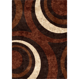 Orian Rugs Oasis Shag Fire Hole Brown Area Rug main image