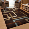 Orian Rugs Oasis Shag Linked-In Brown Area Rug Room Scene Feature