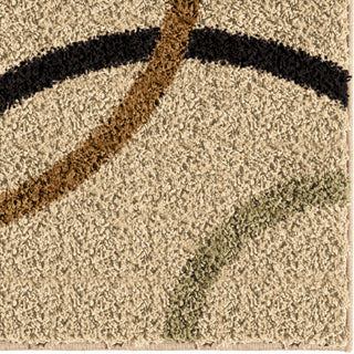 Orian Rugs Oasis Shag Circle of Life Beige Area Rug Close Up