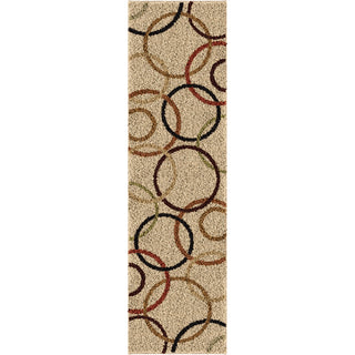 Orian Rugs Oasis Shag Circle of Life Beige Area Rug Runner