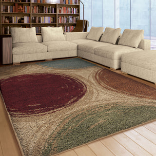 Orian Rugs Oasis Shag Traced Spheres Multi Area Rug Room Scene Feature