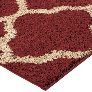 Orian Rugs Oasis Shag Pasture Red Area Rug Corner Shot