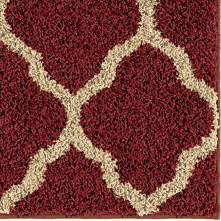 Orian Rugs Oasis Shag Pasture Red Area Rug Close Up