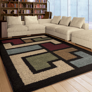 Orian Rugs Oasis Shag Mapped Floor Multi Area Rug Room Scene Feature