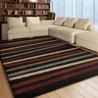 Orian Rugs Oasis Shag Ribbon Show Multi Area Rug Room Scene Feature