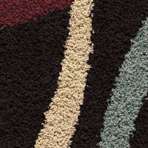 Orian Rugs Oasis Shag Wanstead Black Area Rug Swatch