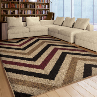 Orian Rugs Oasis Shag Abridge Multi Area Rug Room Scene Feature