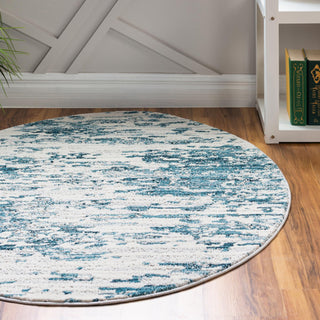 Unique Loom Oasis T-OSIS1 Blue Area Rug Round Lifestyle Image