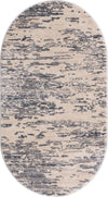 Unique Loom Oasis T-OSIS1 Gray Area Rug Oval Top-down Image