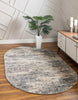 Unique Loom Oasis T-OSIS1 Gray Area Rug Oval Lifestyle Image