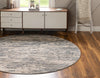 Unique Loom Oasis T-OSIS1 Gray Area Rug Round Lifestyle Image