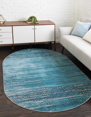 Unique Loom Oasis T-OSIS2 Blue Area Rug Oval Lifestyle Image