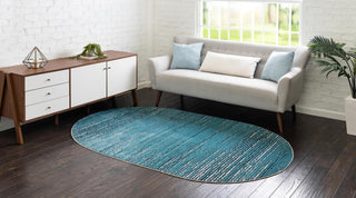 Unique Loom Oasis T-OSIS2 Blue Area Rug Oval Lifestyle Image