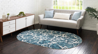 Unique Loom Oasis T-OSIS3 Blue Area Rug Oval Lifestyle Image