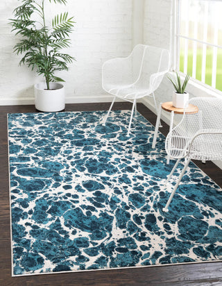 Unique Loom Oasis T-OSIS3 Blue Area Rug Rectangle Lifestyle Image