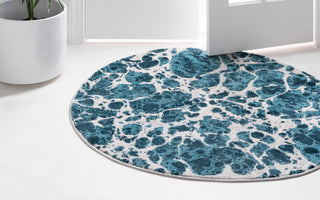 Unique Loom Oasis T-OSIS3 Blue Area Rug Round Lifestyle Image