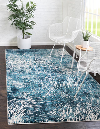 Unique Loom Oasis T-OSIS4 Blue Area Rug Rectangle Lifestyle Image