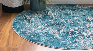 Unique Loom Oasis T-OSIS4 Blue Area Rug Round Lifestyle Image