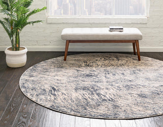 Unique Loom Oasis T-OSIS4 Gray Area Rug Round Lifestyle Image