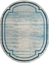Unique Loom Oasis T-OSIS5 Blue Area Rug Oval Top-down Image