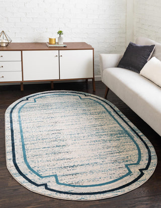 Unique Loom Oasis T-OSIS5 Blue Area Rug Oval Lifestyle Image