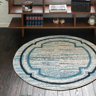 Unique Loom Oasis T-OSIS5 Blue Area Rug Round Lifestyle Image