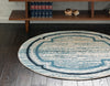 Unique Loom Oasis T-OSIS5 Blue Area Rug Round Lifestyle Image