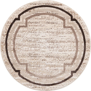 Unique Loom Oasis T-OSIS5 Brown Area Rug Round Lifestyle Image