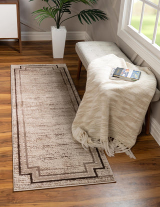 Unique Loom Oasis T-OSIS5 Brown Area Rug Runner Lifestyle Image